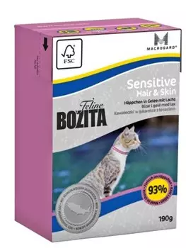 Влажный корм для кошек Bozita Feline Funktion Hair &amp; Skin кусочки в желе лосось 0,19 кг