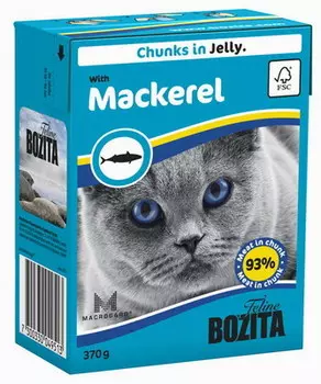 Влажный корм для кошек Bozita Feline Makerel кусочки в желе 0,37 кг