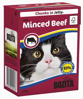 Влажный корм для кошек Bozita Feline Minced Beef кусочки в желе 0,37 кг
