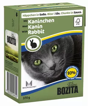 Влажный корм для кошек Bozita Feline Rabbit Tetra Pak кусочки в соусе с кроликом 0,37 кг