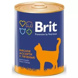 Влажный корм для кошек Brit Beef And Liver Medley 0,34 кг