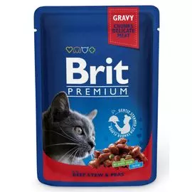 Влажный корм для кошек Brit Beef Stew &amp; Peas 0,1 кг