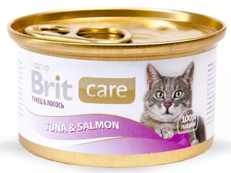 Влажный корм для кошек Brit Care Tuna &amp; Salmon 0,08 кг