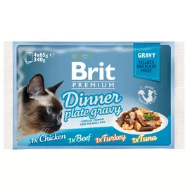 Влажный корм для кошек Brit Dinner Plate Gravy 0,34 кг