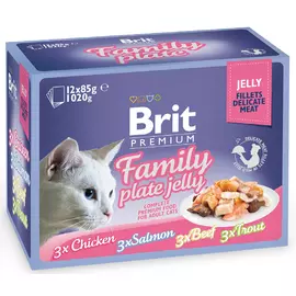 Влажный корм для кошек Brit Family Plate Jelly 1,02 кг
