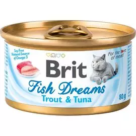Влажный корм для кошек Brit Fish Dreams Форель и тунец 0,08 кг