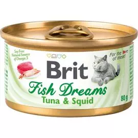 Влажный корм для кошек Brit Fish Dreams Тунец и кальмар 0,08 кг