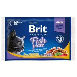 Влажный корм для кошек Brit Fish Plate 0,4 кг
