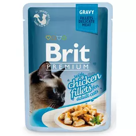 Влажный корм для кошек Brit Gravy Chiсken Fillets 0,085 кг