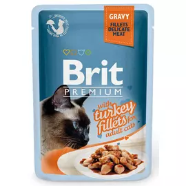 Влажный корм для кошек Brit Gravy Turkey Fillets 0,085 кг
