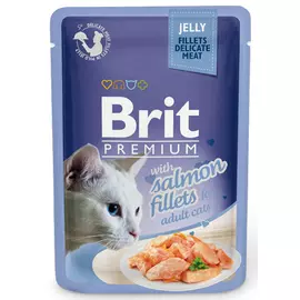 Влажный корм для кошек Brit Jelly Salmon Fillets 0,085 кг