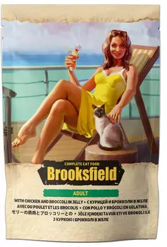 Влажный корм для кошек Brooksfield Adult Cat Chicken with Broccoli курица с броколи в желе пауч 0,085 кг