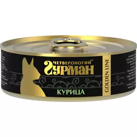 Влажный корм для кошек Четвероногий Гурман Golden line Курица натуральная 0,1 кг