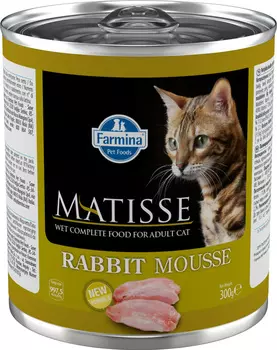 Влажный корм для кошек Farmina Matisse Mousse мусс с кроликом 0,3 кг