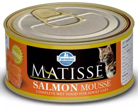 Влажный корм для кошек Farmina Matisse Mousse мусс с лососем 0,085 кг