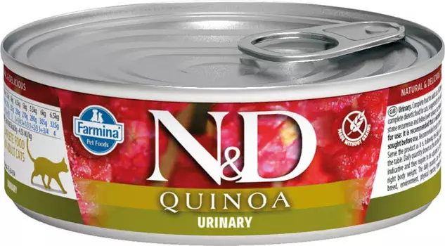 Влажный корм для кошек Farmina N &amp; D Quinoa Urinary с киноа для профилактики Мкб 0,08 кг