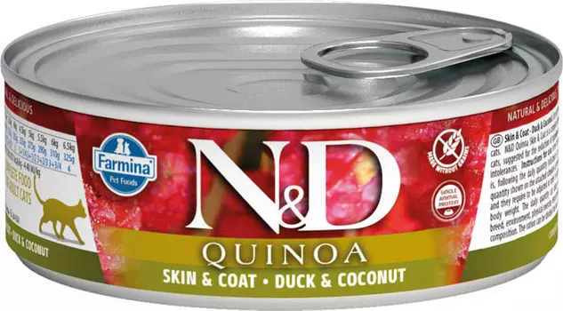 Влажный корм для кошек Farmina N &amp; D Quinoa Duck &amp; Coconut с уткой, киноа и кокосом 0,08 кг