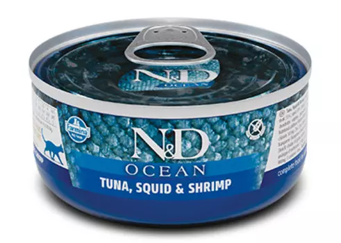 Влажный корм для кошек Farmina N &amp; D Ocean Tuna, Squid &amp; Shrimp с тунцом, кальмарами и креветками 0,07 кг