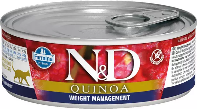 Влажный корм для кошек Farmina N &amp; D Quinoa Weight Management с киноа для контроля веса 0,08 кг