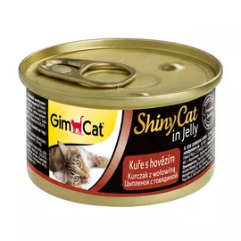 Влажный корм для кошек Gimborn GimCat ShinyCat с цыпленком и говядиной 0,07 кг