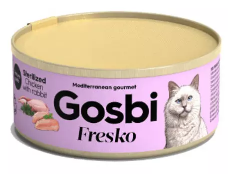 Влажный корм для кошек Gosbi Fresko Sterilized Chicken With Rabbit с курицей и кроликом 0,07 кг