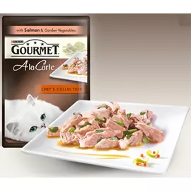 Влажный корм для кошек Gourmet A la Carte пауч Лосось со шпинатом и цукини а-ля Флорентине 0,085 кг