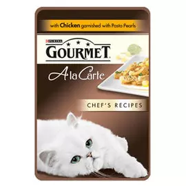 Влажный корм для кошек Gourmet A la Carte пауч Курица с пастой и шпинатом а-ля Перлини 0,085 кг