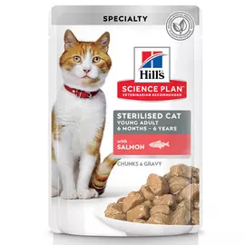 Влажный корм для кошек Hills Science Plan Feline Sterilised Young Adult with Salmon Pouch 0,085 кг