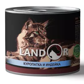 Влажный корм для кошек Landor Game And Turkey куропатка с индейкой 0,2 кг