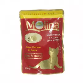 Влажный корм для кошек Molina Цыпленок в Соусе 0,1 кг