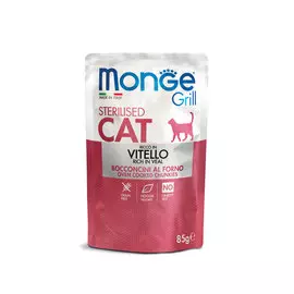 Влажный корм для кошек Monge Cat Grill Pouch для стерилизованных итальянская телятина пауч 0,085 кг
