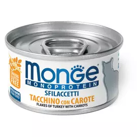 Влажный корм для кошек Monge Cat Monoprotein хлопья из индейки с морковью 0,08 кг