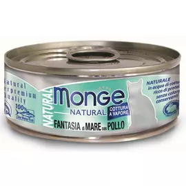 Влажный корм для кошек Monge Natural морепродукты с курицей 0,08 кг