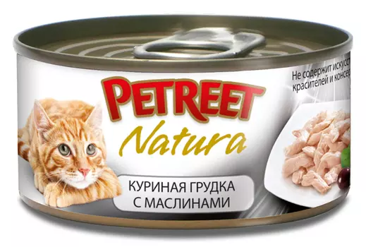 Влажный корм для кошек Petreet Куриная грудка с оливками 0,07 кг