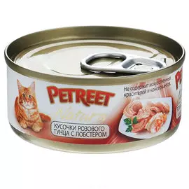 Влажный корм для кошек Petreet Кусочки розового тунца с лобстером 0,42 кг