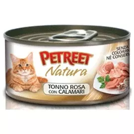Влажный корм для кошек Petreet Кусочки розового тунца с кальмарами 0,07 кг