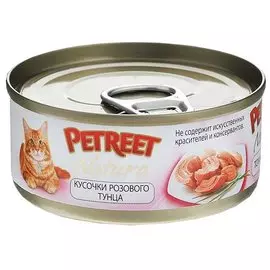 Влажный корм для кошек Petreet Кусочки розового тунца 0,42 кг