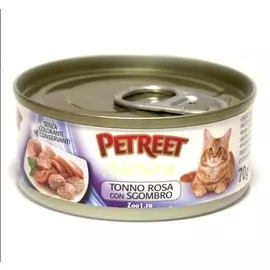 Влажный корм для кошек Petreet Кусочки розового тунца с макрелью 0,07 кг