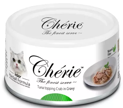 Влажный корм для кошек Pettric Cherie - Hairball Control с тунцом и мясом краба в подливе 0,08 кг