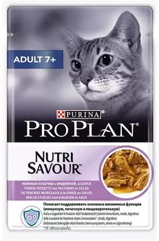 Влажный корм для кошек Purina Pro Plan Adult 7+ Feline with Turkey в соусе 0,085 кг