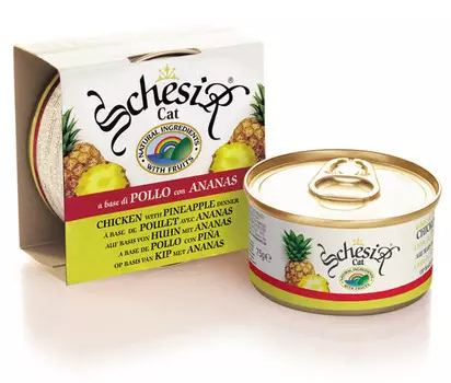 Влажный корм для кошек Schesir Chicken with Pineapple 0,075 кг