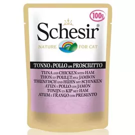 Влажный корм для кошек Schesir Nature Tuna and Chicken with Ham 0,1 кг