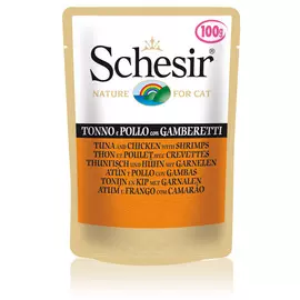 Влажный корм для кошек Schesir Nature Tuna and Chicken with Shrimps 0,1 кг
