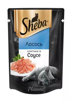 Влажный корм для кошек Sheba Pleasure лосось ломтики в соусе пауч 0,085 кг