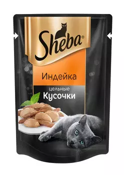 Влажный корм для кошек Sheba с индейкой кусочки пауч 0,08 кг