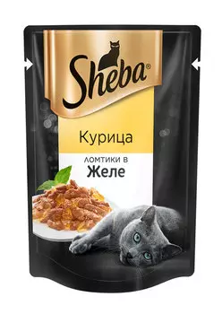 Влажный корм для кошек Sheba с курицей в желе пауч 0,075 кг