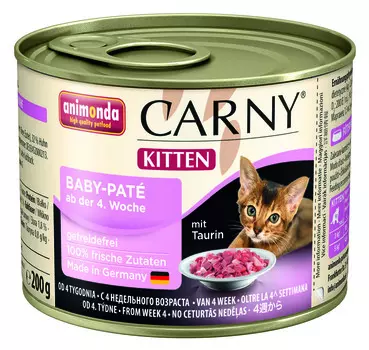 Влажный корм для котят Animonda Carny Kitten Baby-Pate 0,2 кг