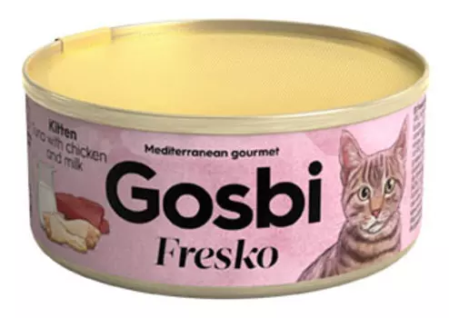 Влажный корм для котят Gosbi Fresko Kitten Tuna With Chicken And Milk с тунцом, курицей и молоком 0,07 кг