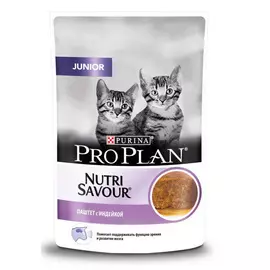Влажный корм для котят Purina Pro Plan Nutrisavour паштет с индейкой 0,085 кг