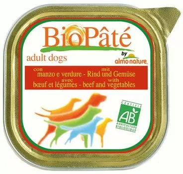 Влажный корм для собак Almo Nature DailyMenu Bio Pate Adult Dog Beef and Vegetables 0,3 кг